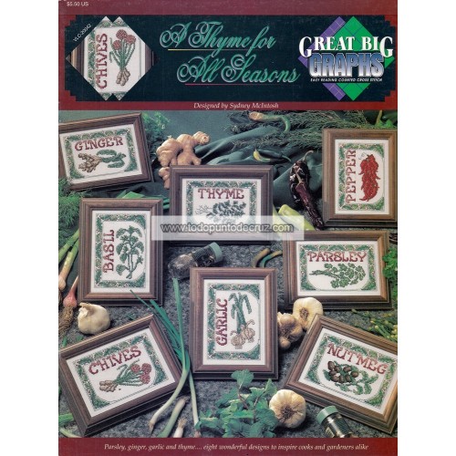 Gráfico Punto de Cruz Hierbas y Especias True Colors VCL-20042 A Thyme for All Seasons cross stitch chart