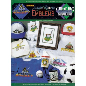 Gráfico Punto de Cruz Deportes True Colors VCL-20057 Action Sports Emblems cross stitch chart