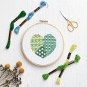 Kit Punto de Cruz Corazón Verde Colección Patchwork Anchor AKS0001-00002 Green heart cross stitch kit