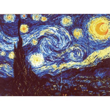 Kit Punto de Cruz Noche Estrellada (Van Gogh) RIOLIS 1088 starry night cross stitch kit