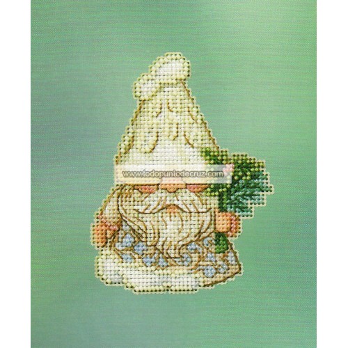Kit Punto de Cruz con Abalorios Gnomo Champiñón Mill Hill JS20-2316 Mushroom Gnome Jim Shore cross stitch kit