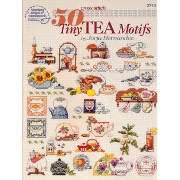 Gráfico de Punto de Cruz 50 Motivos de Te American School of Needlework 3713 50 Tiny Tea Motifs by Jorja Hernandez