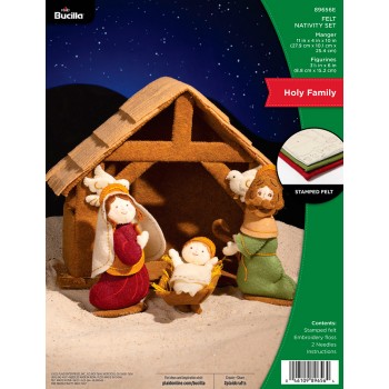 Kit de Aplicación de Fieltro Nacimiento Bucilla Plaid 89656E Felt Nativity Set Holy Family
