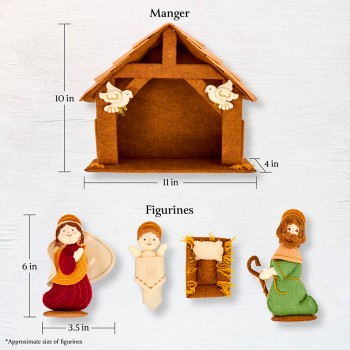 Kit de Aplicación de Fieltro Nacimiento Bucilla Plaid 89656E Felt Nativity Set Holy Family