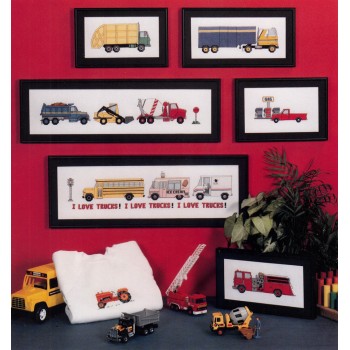 Gráfico Punto de Cruz Adoro los Camiones Imaginating 83 I love trucks by Cheri Miller cross stitch chart
