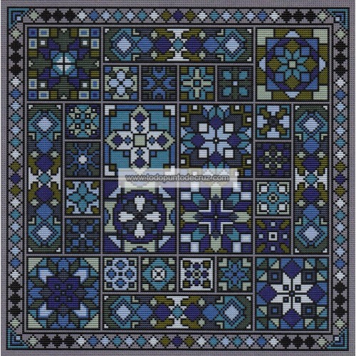 Gráfico Punto de Cruz Vidriera Azul Carolyn Manning Designs Azure Glass cross stitch chartpack
