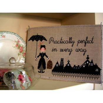 Gráfico Punto de Cruz Mary Poppins Lilli Violette Practically Perfect in every way cross stitch chart