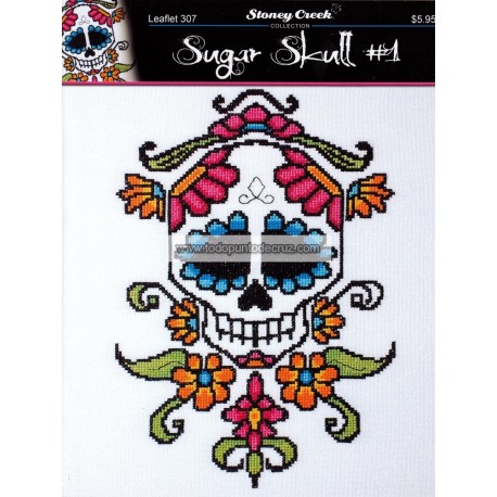 Gráfico Punto de Cruz Calavera de Azúcar 1 Stoney Creek LF307 Sugar Skull #1 cross stitch chart