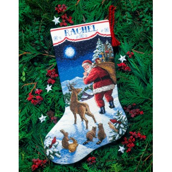 Kit Punto de Cruz Bota Llega Santa Claus Dimensions 08683 Santa's Arrival Stocking cross stitch kit