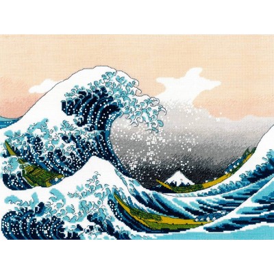 Kit Punto de Cruz La Gran Ola de Kanagawa (Hokusai) RIOLIS 2186 The great wave of kanagawa Hokusai