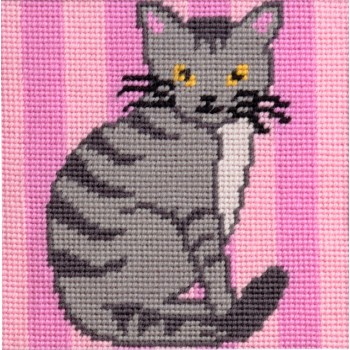 Primer kit Medio Punto: Gatita Rosie Anchor 3990000-20010 Tabby Cat Rosie needlepoint kit