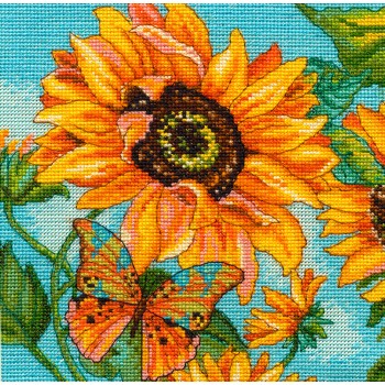 Kit Punto de Cruz Jardín de Girasoles Dimensions 70-65228 Sunflower Garden cross stitch kit