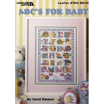 Abecedario para Bebé Leisure Arts 2163 ABC'S for baby cross stitch chart