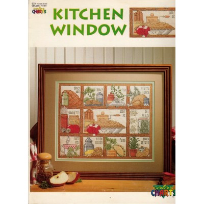 Gráfico Punto de Cruz Ventana de Cocina Color Charts 41001 Kitchen Window cross stitch chart