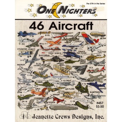 Gráfico Punto de Cruz 46 Aeronaves Jeanette Crews Designs 457 46 Aircraft cross stitch chart