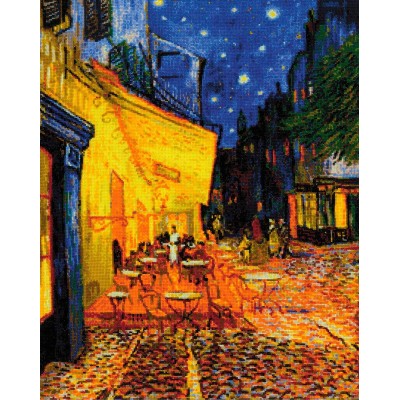 Kit Punto de Cruz Terraza del Café (Van Gogh) RIOLIS 2217 Cafe Terrace at Night after Van Gogh cross stitch kit