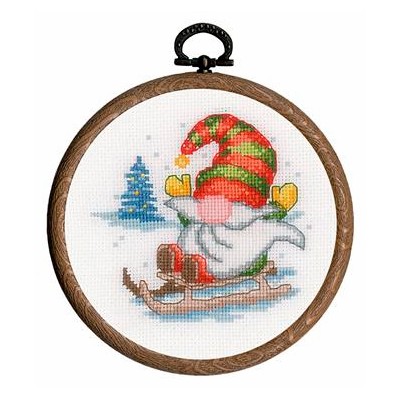 Kit de Punto de Cruz Set 3 Fiesta de Gnomos Vervaco PN-0203241 gnomes cross stitch kit