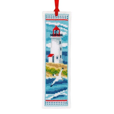 Marcapáginas Faros Vervaco PN-0194269 Bookmark cross stitch kit Lighthouses set of 2