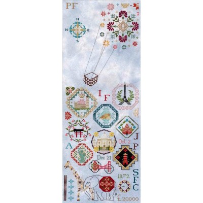 Gráfico Punto de Cruz Alrededor del Mundo Aury TM around the world cross stitch pattern chart