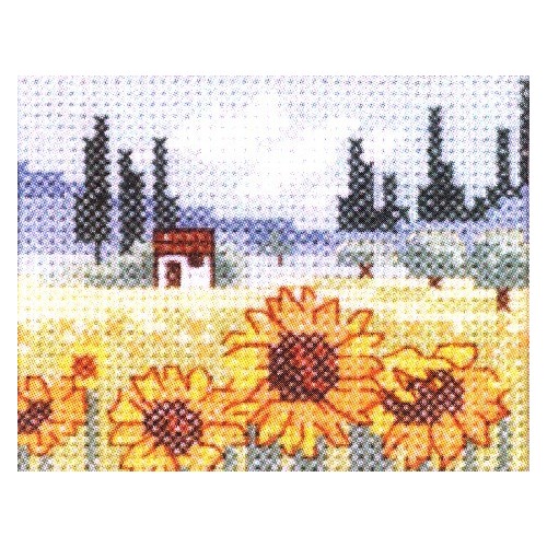 Kit Punto de Cruz Campo de Girasoles Permin 13-2353 Sunflower field cross stitch kit