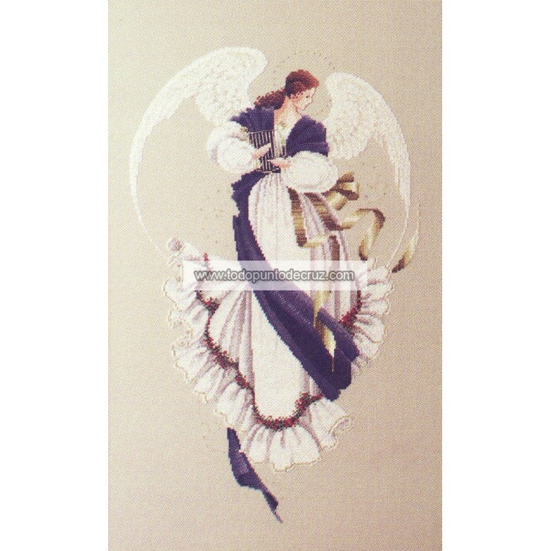 Gráfico Punto de Cruz El Ángel de la Esperanza Lavender & Lace 13 angel of hope cross stitch chart