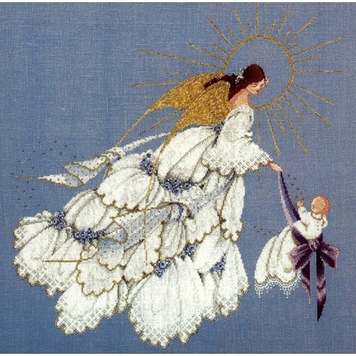 Gráfico Punto de Cruz El Ángel de la Bondad II Lavender & Lace Marilyn Leavitt-Imblum angel of mercy cross stitch chart