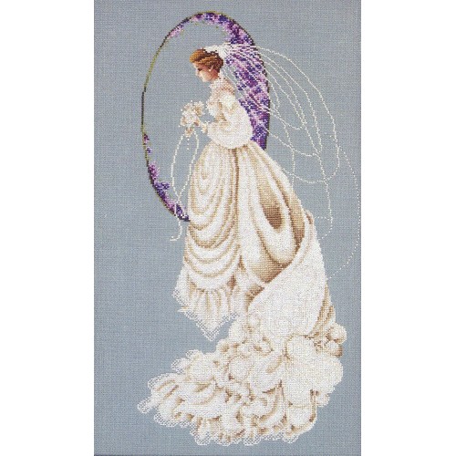 Gráfico Punto de Cruz La Novia de Primavera Lavender and Lace spring bride Marilyn Leavitt-Imblum cross stitch chart
