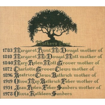 Gráfico Punto de Cruz El Árbol de las Madres Lavender & Lace 38 mother´s tree cross stitch chart
