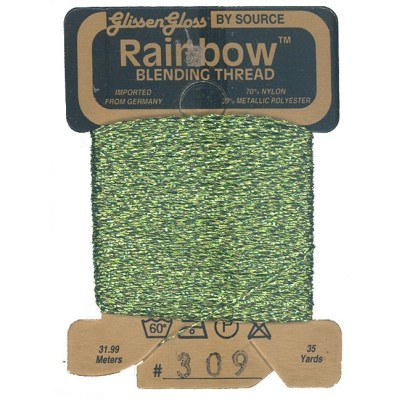 Hilo Glissen Gloss Rainbow  Blending Thread Verde Amarillento Brillante 309