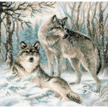 Pareja de Lobos RIOLIS 1393 wolf couple