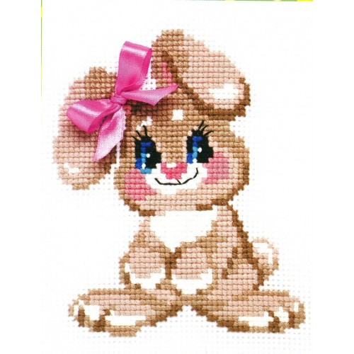 Kit Punto de Cruz Happy Bee Conejito Feliz RIOLIS HB105 happy bunny cross stitch kit