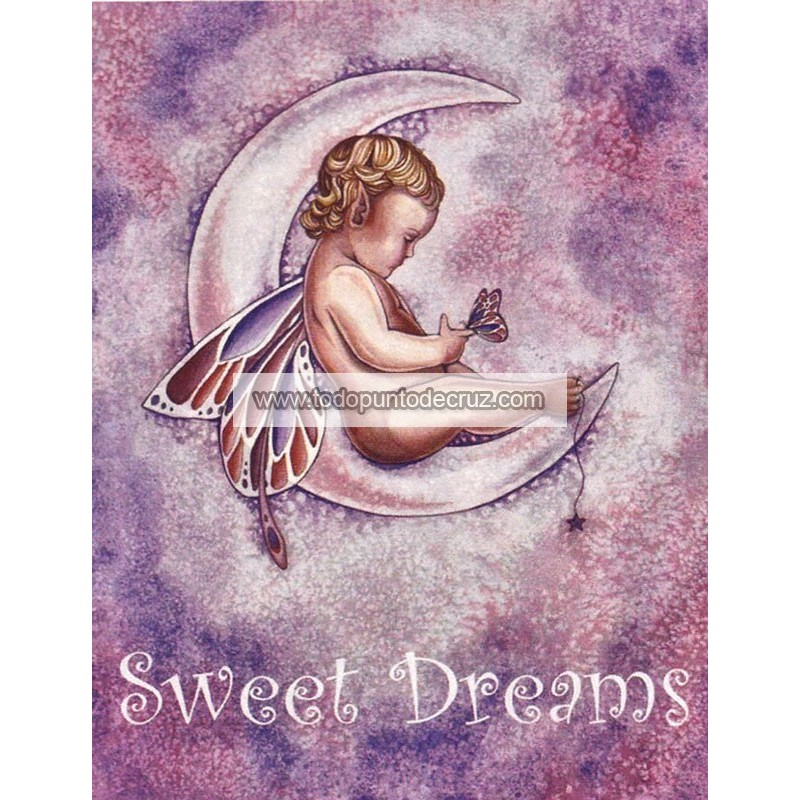 Gráfico Punto de Cruz Dulces Sueños en la Luna Heaven and earth designs HAEJG17085 sweet dreams cross stitch chart