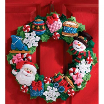 Corona Fieltro Juguetes Bucilla Plaid 86363 Christmas Toys Wreath