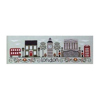 Gráfico Punto de Cruz Tarde en Londres Country Cottage Needleworks Afternoon in London cross stitch chart